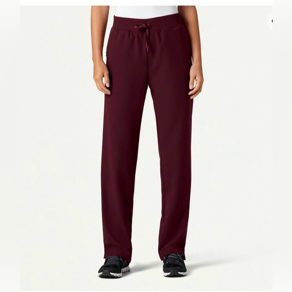 Jaanuu Women’s Scrub Bottoms Pants Burgundy Wine Medium